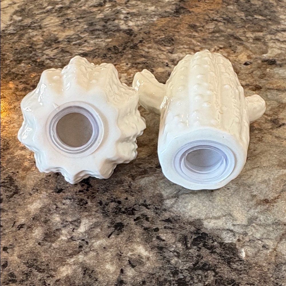 2/$10 Mini White Ceramic Cactus Salt and Pepper Shaker Set - Picture 2 of 4